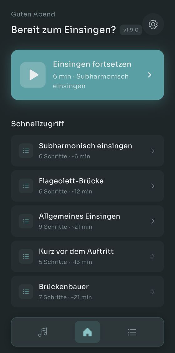 Startbildschirm von Scalita