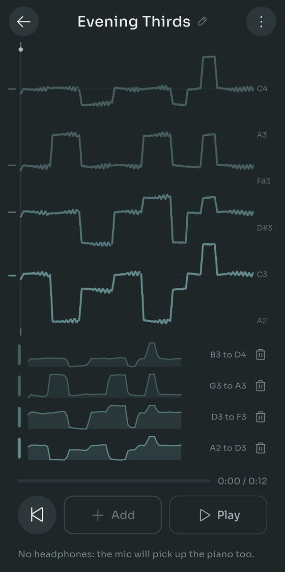 Harmony training with four vocal parts