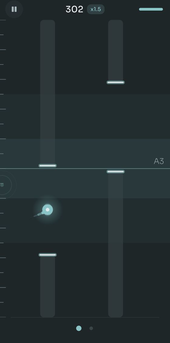 Humming Bird, the game where you steer a held note through the gaps