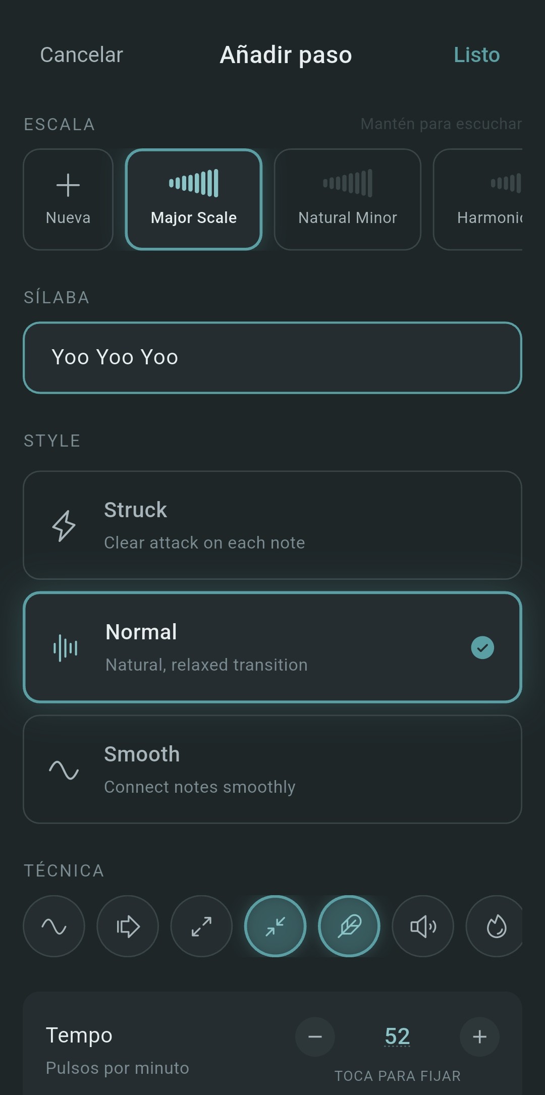 Agregar paso a rutina