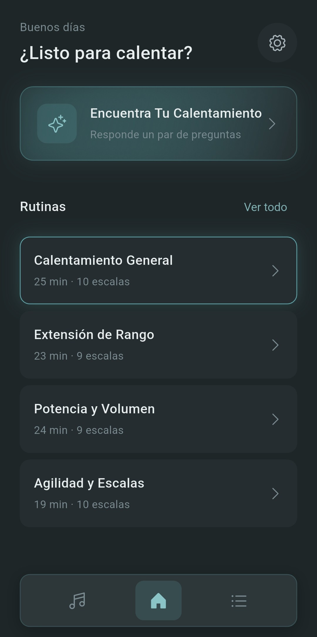 Pantalla principal de Scalita
