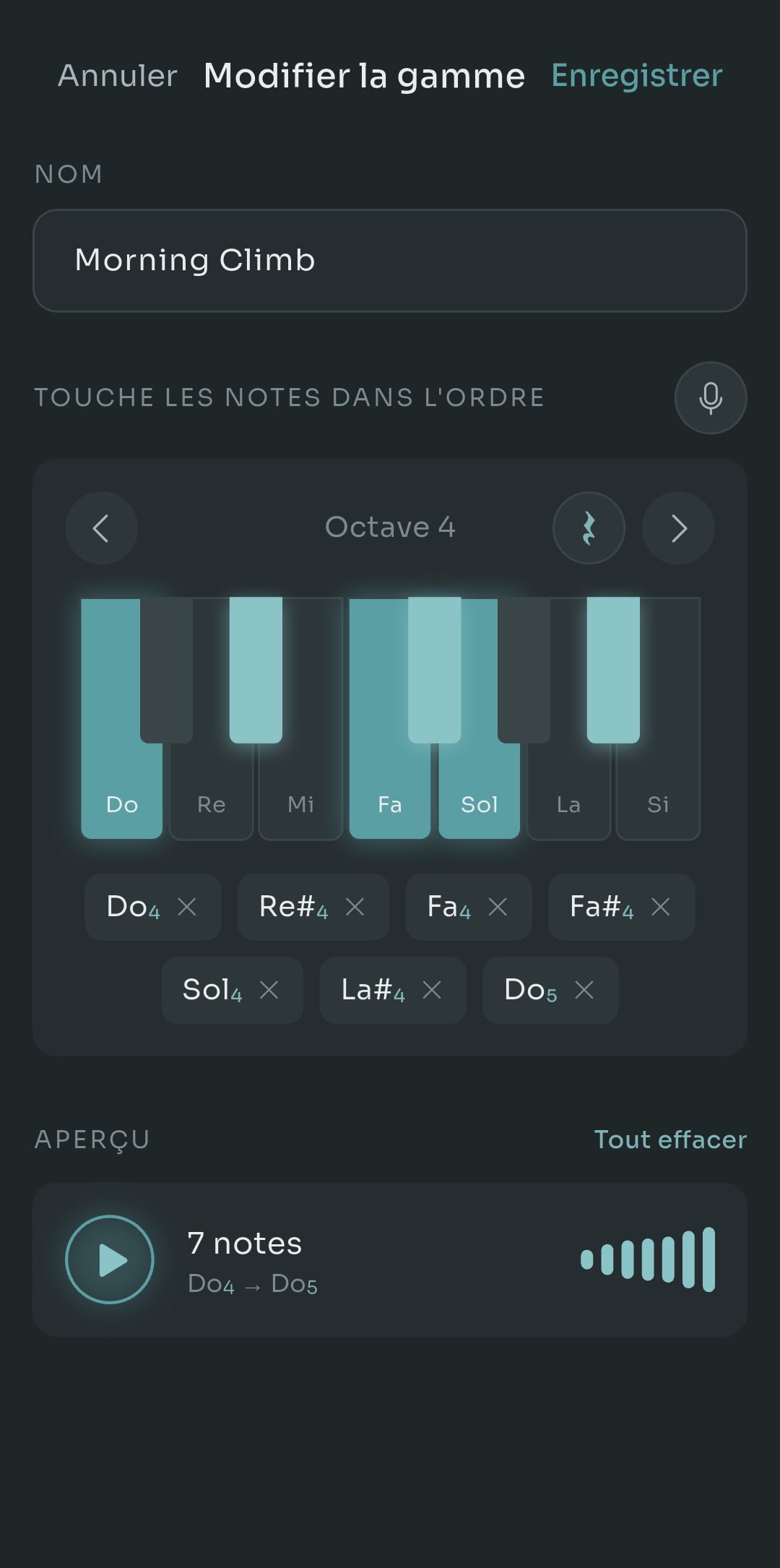 Créer une gamme personnalisée