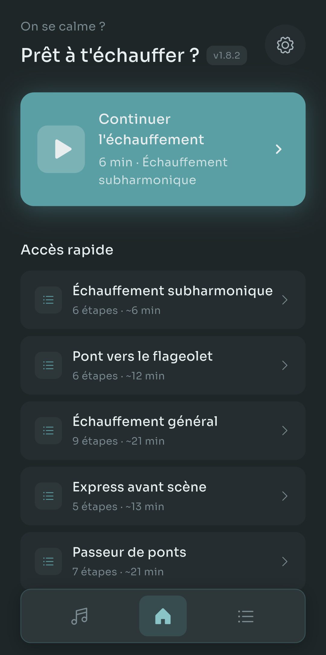 Écran d'accueil de Scalita