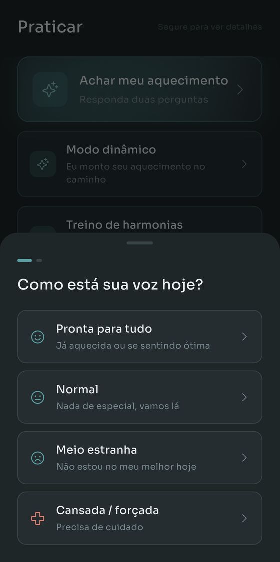 Encontrar Meu Aquecimento perguntando como está a sua voz