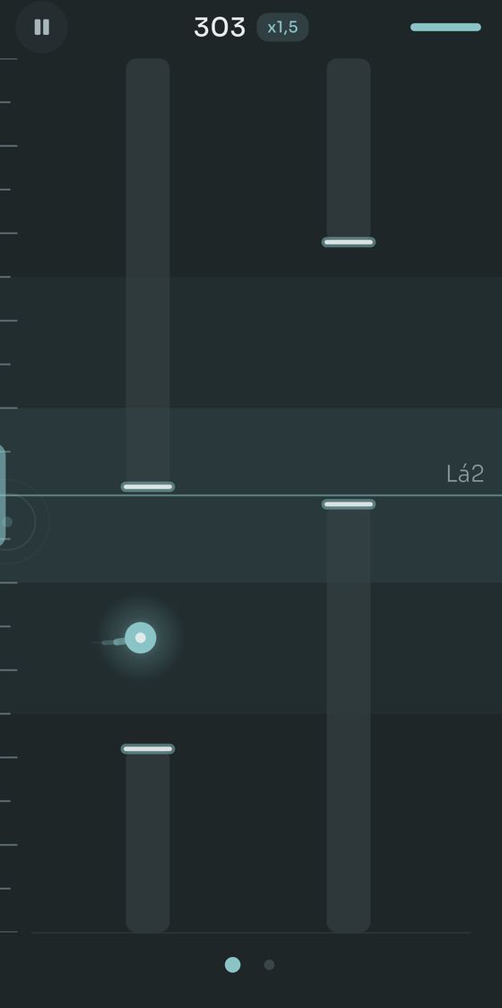 Humming Bird, o jogo em que você guia uma nota sustentada pelos vãos